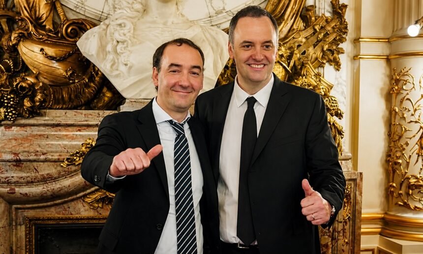 Francisco y Manuel Adorni durante una actividad institucional. Ambos han desarrollado funciones vinculadas a la gestión pública y han sido protagonistas de distintos episodios de la agenda política nacional. Foto de archivo.