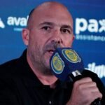 Gonzalo Belloso, presidente de Rosario Central, durante una actividad institucional del club. Foto de archivo.