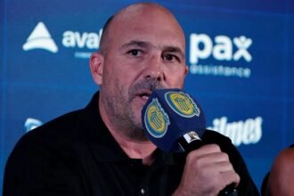 Gonzalo Belloso, presidente de Rosario Central, durante una actividad institucional del club. Foto de archivo.