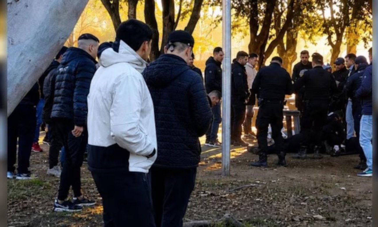 Disturbios ocurridos durante la desconcentración del público tras la final de la Liga Cañadense. Foto: Gentileza.