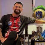 Lucas Trejo celebra la obtención de un título durante su etapa en el fútbol venezolano. Foto de archivo