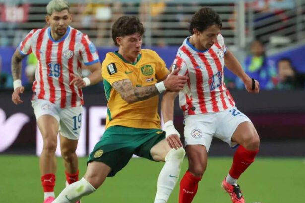 Jugadores de Paraguay durante el empate ante Australia por la fase de grupos del Mundial 2026. Foto de archivo.