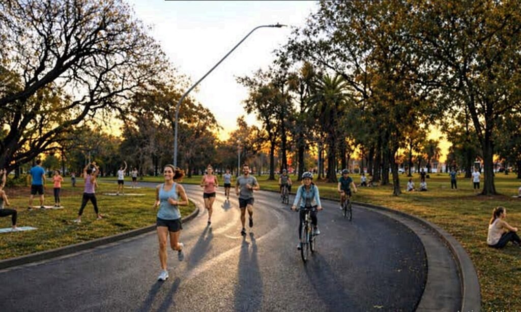 Recreación digital de las mejoras previstas para el Parque Garay, que incluyen senderos aeróbicos, mobiliario urbano renovado y espacios públicos modernizados. Foto: Municipalidad de Santa Fe.