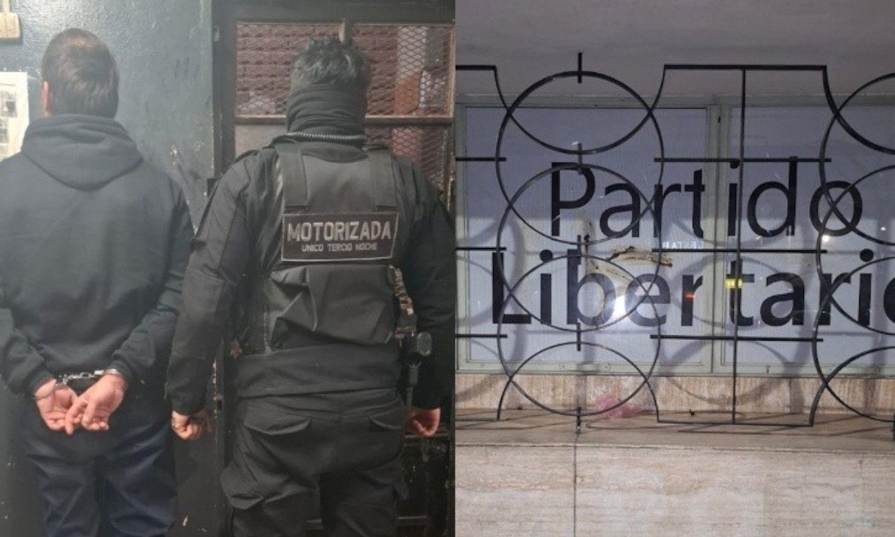 Personal policial interviene tras un incidente ocurrido frente a un local de La Libertad Avanza en Rosario.