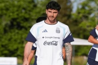 Marcos Senesi durante una convocatoria con la Selección argentina. Foto de archivo.