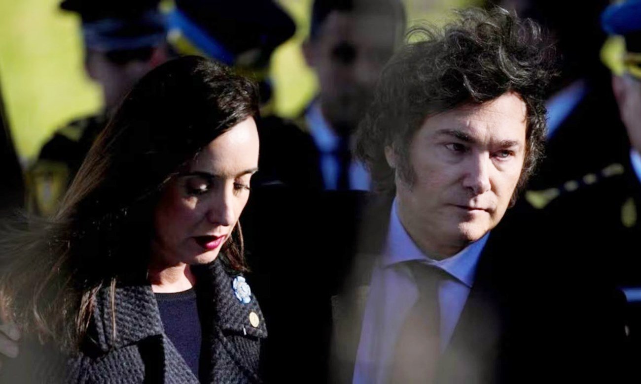 Javier Milei y Victoria Villarruel durante una actividad institucional vinculada a actos oficiales del Estado nacional.