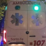 Una ambulancia del Servicio de Emergencias 107 durante un operativo de asistencia.
