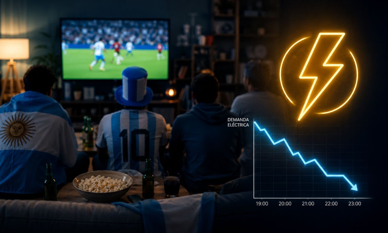 Foto ilustrativa. Durante los partidos de la Selección Argentina, la demanda eléctrica suele disminuir por el seguimiento simultáneo de millones de espectadores, según registros de CAMMESA.