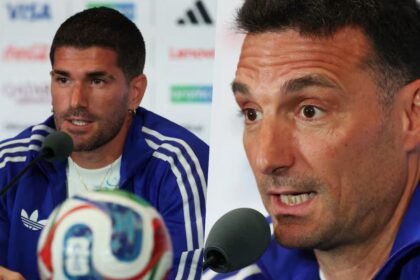 Lionel Scaloni y Rodrigo De Paul brindan la conferencia de prensa previa al partido de la Selección argentina por los 16avos de final del Mundial 2026.
