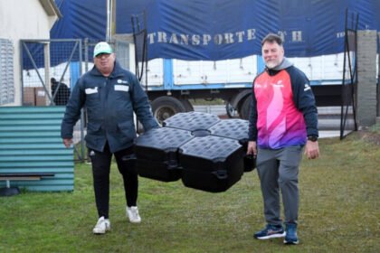 Descarga de equipamiento deportivo destinado a las sedes de Santa Fe para los Juegos Suramericanos 2026.