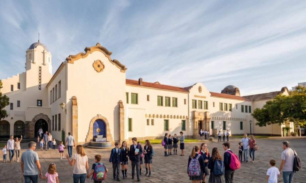 Fachada del edificio de la Escuela Normal Superior Nº 32 "Gral. José de San Martín", uno de los establecimientos educativos históricos de la ciudad de Santa Fe. (Foto: archivo)