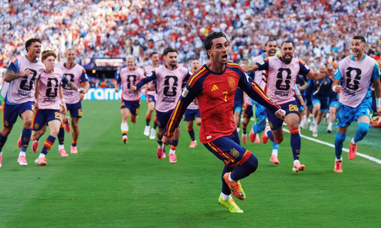 Ferran Torres celebra el gol que le dio la victoria a España en la final del Mundial 2026. Foto de archivo.