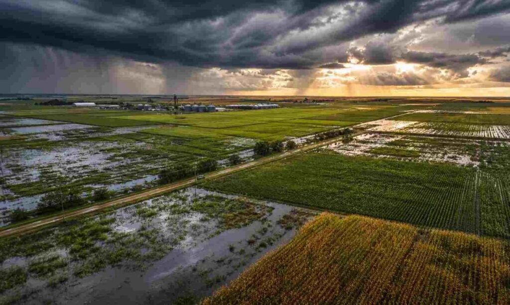 Foto de archivo. Un frente de tormenta avanza sobre una zona rural, en una imagen representativa de los fenómenos meteorológicos que pueden afectar la actividad agropecuaria y las condiciones climáticas en distintas regiones del país.