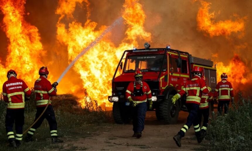 Bomberos y equipos de emergencia trabajan para contener los incendios forestales que afectan amplias regiones de España y Francia.