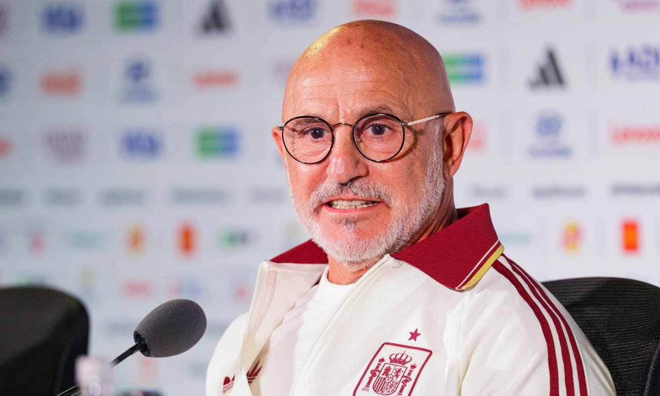 Luis de la Fuente durante una conferencia de prensa al frente de la selección de España. Foto de archivo.