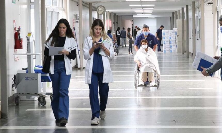 Profesionales de la salud durante una jornada de trabajo en un hospital público de la provincia de Santa Fe.