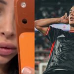 Karen Dinna mostró imágenes de las lesiones que denunció haber sufrido. La composición incluye una fotografía de Gonzalo Morales, ex atacante de Unión y actual jugador de Barracas Central.