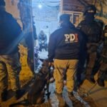 Uno de los domicilios allanados durante el operativo de la Policía de Investigaciones (PDI) realizado en distintos puntos de San Justo.