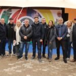 Autoridades provinciales y representantes de la Sociedad Rural durante una jornada de la Exposición Rural, Comercial e Industrial de San Justo.