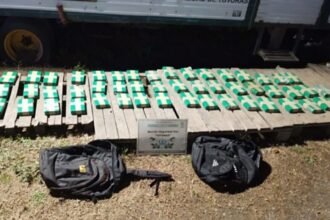 La droga secuestrada por Gendarmería durante el operativo en la Ruta Nacional 34, a la altura de Totoras. El cargamento superaba los 52 kilos de cocaína.