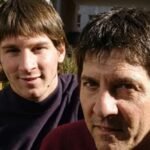 Lionel Messi junto a su padre, Jorge Messi, quien lo acompañó desde sus primeros pasos en el fútbol y fue una figura clave en su carrera profesional.