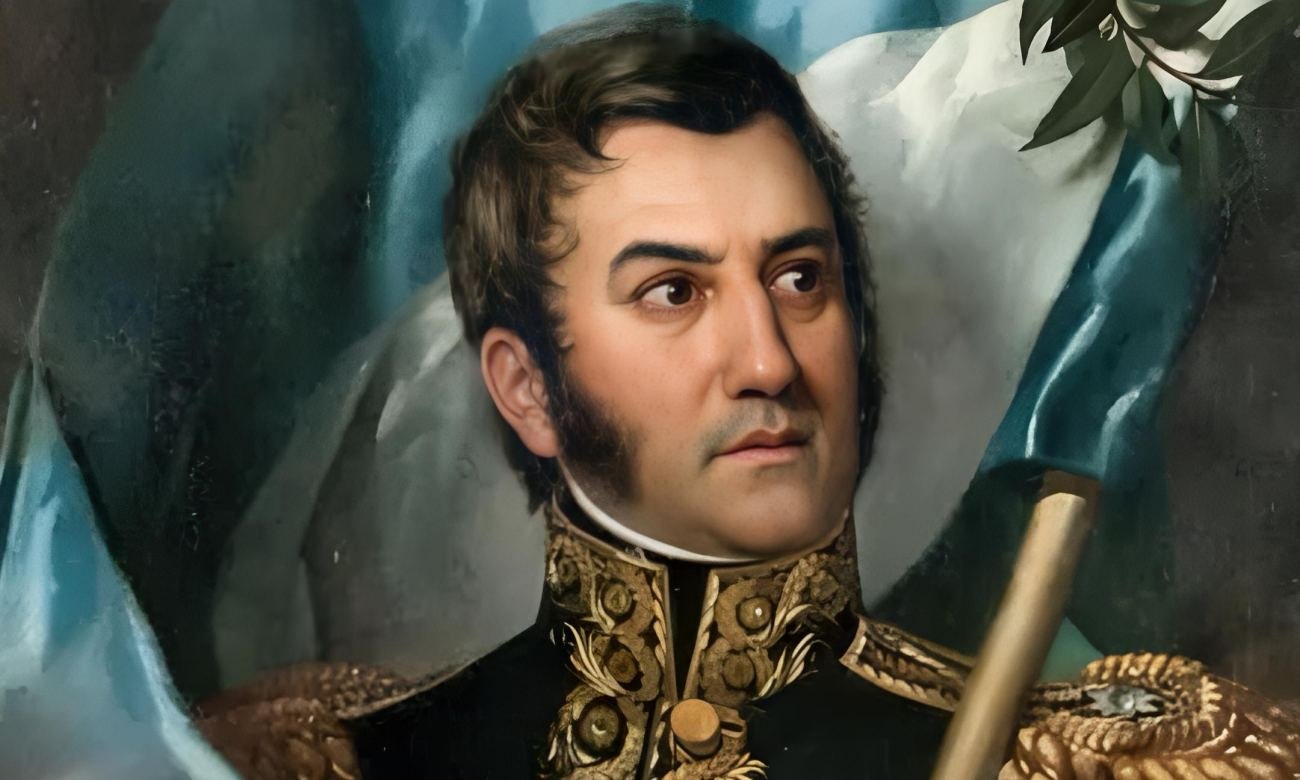 José de San Martín durante su etapa como general, símbolo de la lucha por la independencia y protagonista del Cruce de los Andes y las campañas libertadoras de Chile y Perú. Foto de archivo.