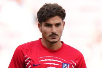 Julián Álvarez durante un partido con el Atlético de Madrid. Foto: archivo.