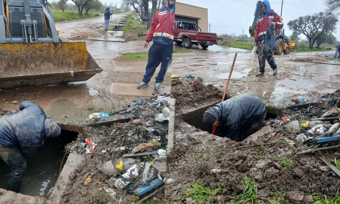 La limpieza y el correcto mantenimiento de los desagües son fundamentales para favorecer el escurrimiento del agua en Laguna Paiva.