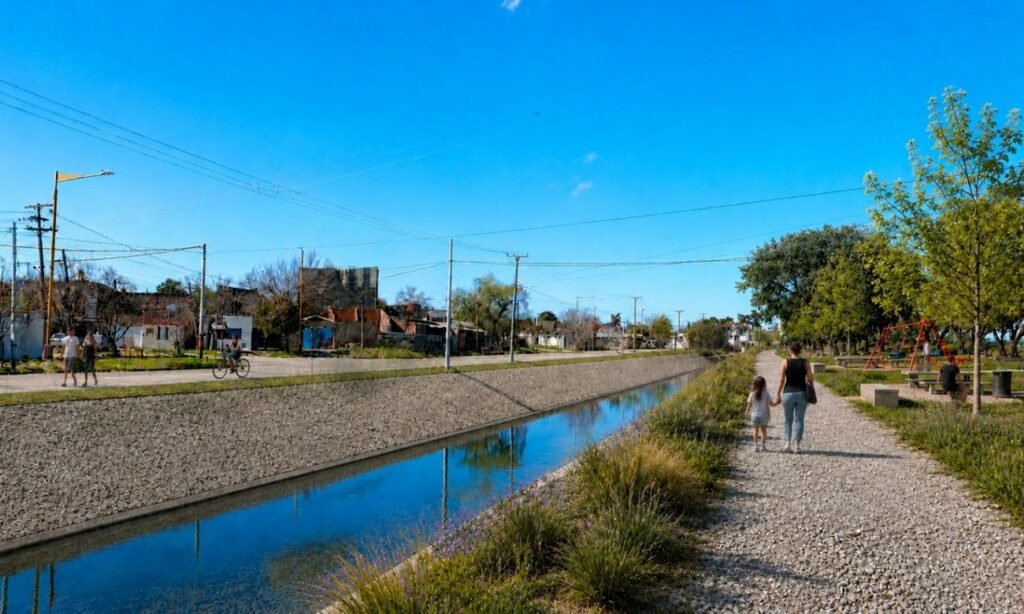 Así se proyecta el primer tramo de la futura Costanera del Salado, una obra que busca mejorar la conectividad y transformar el entorno urbano del oeste de la ciudad. Foto: Gobierno de Santa Fe.