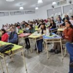 Rodrigo Borla recorrió el Instituto Superior del Profesorado Nº 20 de San Justo, donde funcionan diversas propuestas de formación terciaria. Foto: gentileza Prensa Borla.