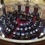 Vista del recinto de la Cámara de Senadores de la Nación durante una sesión legislativa en el Congreso Nacional. Foto de archivo.