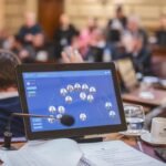 Senadores provinciales durante una sesión de votación en el recinto de la Legislatura de Santa Fe. Foto de archivo.