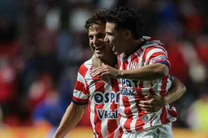 Jugadores de Unión celebran un gol en el estadio 15 de Abril durante un partido oficial. Foto de archivo.
