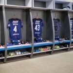 El plantel de Unión, en el vestuario, durante la previa de un partido como visitante. Foto de archivo.