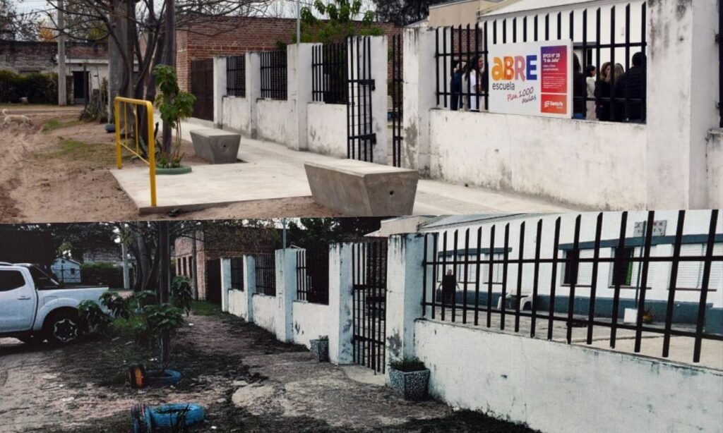 Antes y después: así cambió la vereda del establecimiento educativo tras las obras de renovación, accesibilidad y seguridad.