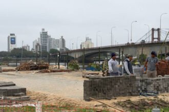Obras de infraestructura en el Yacht Club Santa Fe, que se prepara para recibir las competencias de vela de los Juegos Suramericanos 2026.
