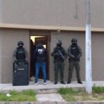 Domicilio de barrio Barranquitas donde la PDI realizó el allanamiento en el marco de una investigación por amenazas. Foto: PDI Santa Fe.