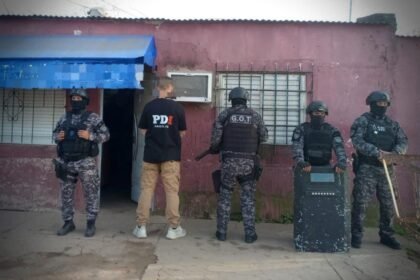 Uno de los domicilios allanados por la PDI en Santo Tomé en el marco de la investigación por amenazas y lesiones.