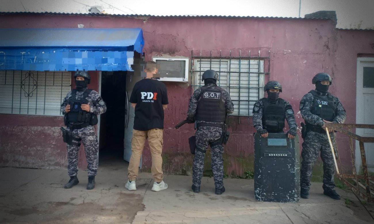 Uno de los domicilios allanados por la PDI en Santo Tomé en el marco de la investigación por amenazas y lesiones.