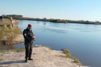 Operativo de búsqueda en aguas del río Salado. Imagen de archivo.
