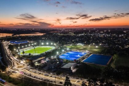 Las canchas de la Asociación Santafesina de Hockey, en el Parque del Sur de la ciudad de Santa Fe, escenario de competencias deportivas.