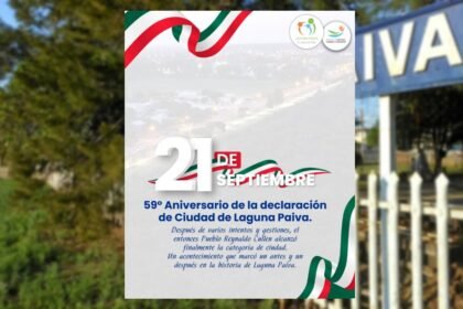 La Municipalidad de Laguna Paiva difundió un mensaje por los 59 años de la declaración de ciudad, que se conmemoraron este 21 de septiembre.