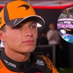 Lando Norris, visiblemente molesto tras abandonar el Gran Premio de Azerbaiyán luego del incidente que involucró a Franco Colapinto y Pierre Gasly.