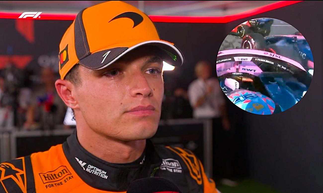 Lando Norris, visiblemente molesto tras abandonar el Gran Premio de Azerbaiyán luego del incidente que involucró a Franco Colapinto y Pierre Gasly.