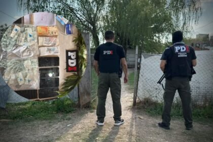 Allanamientos de la PDI en Rafaela: seis personas fueron detenidas y se secuestraron cocaína, dinero y celulares. Foto: PDI.
