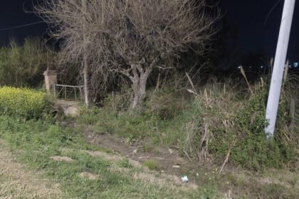 Lugar donde fue encontrado el cuerpo sin vida de un hombre, a la vera de la ruta 19, en Santo Tomé. Foto: gentileza.
