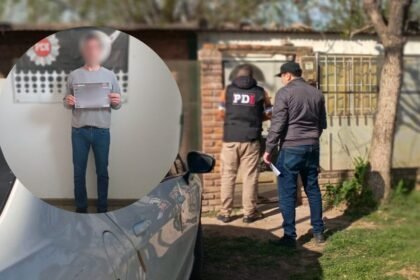 El domicilio allanado en Sarmiento, donde la Policía de Investigaciones detuvo al tarotista y secuestró elementos vinculados a la investigación por una presunta estafa.