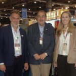 Juan Pablo Poletti, Javier Dellamónica y Rosario Alemán durante la participación de Santa Fe en la Feria Internacional de Turismo (FIT).