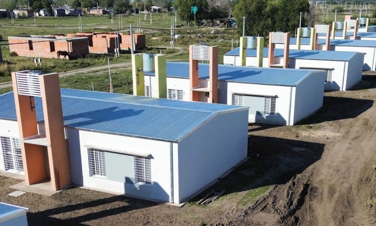 Viviendas del loteo Belén de Reconquista, donde la Provincia avanza con un plan habitacional de 212 unidades. Foto: archivo.