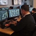 Sala de monitoreo de la Central de Emergencias 911, desde donde se supervisan las imágenes de las cámaras de seguridad. Foto de archivo.